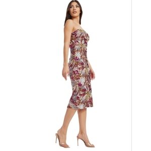 DRESS THE POPULATION Irina Multi Sequin Sequins Cocktail Formal Midi Dress M